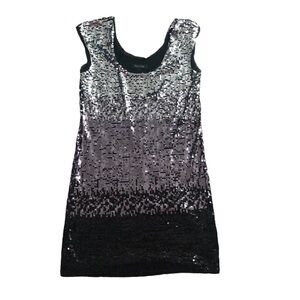WHBM Sequins Ombre Black Cocktail Dress Party Special Occasion Mini Dress Size M